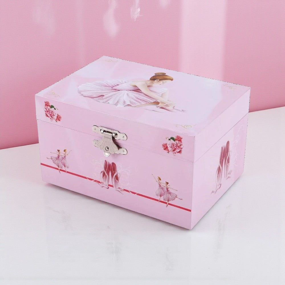 Boîte à Bijoux Danseuse Rose Coffret Bois