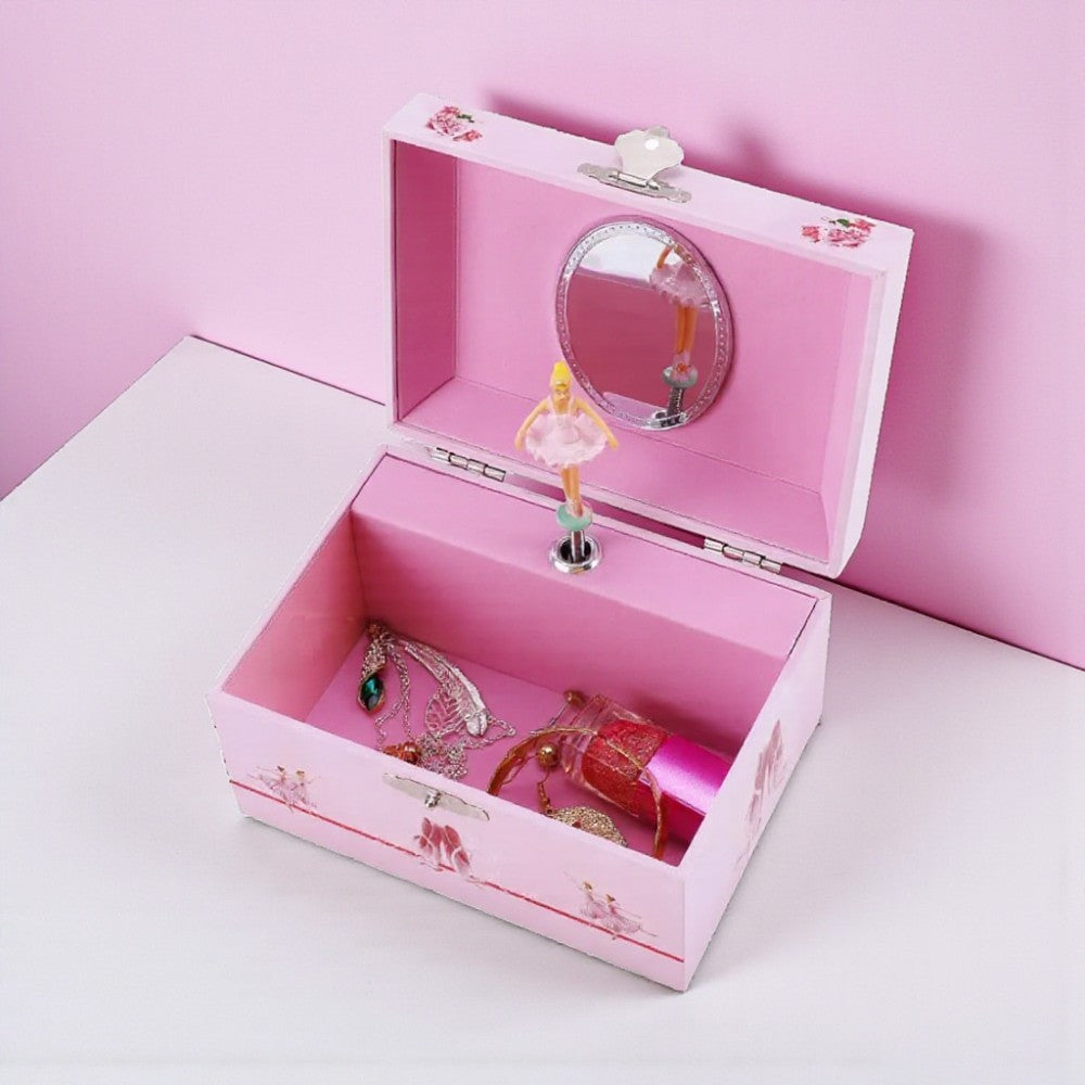 Boîte à Bijoux Danseuse Rose Coffret Bois