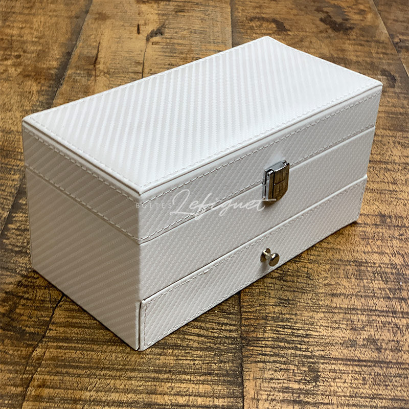 Coffret Montre Cuir 4 Slots Tiroir Rangement