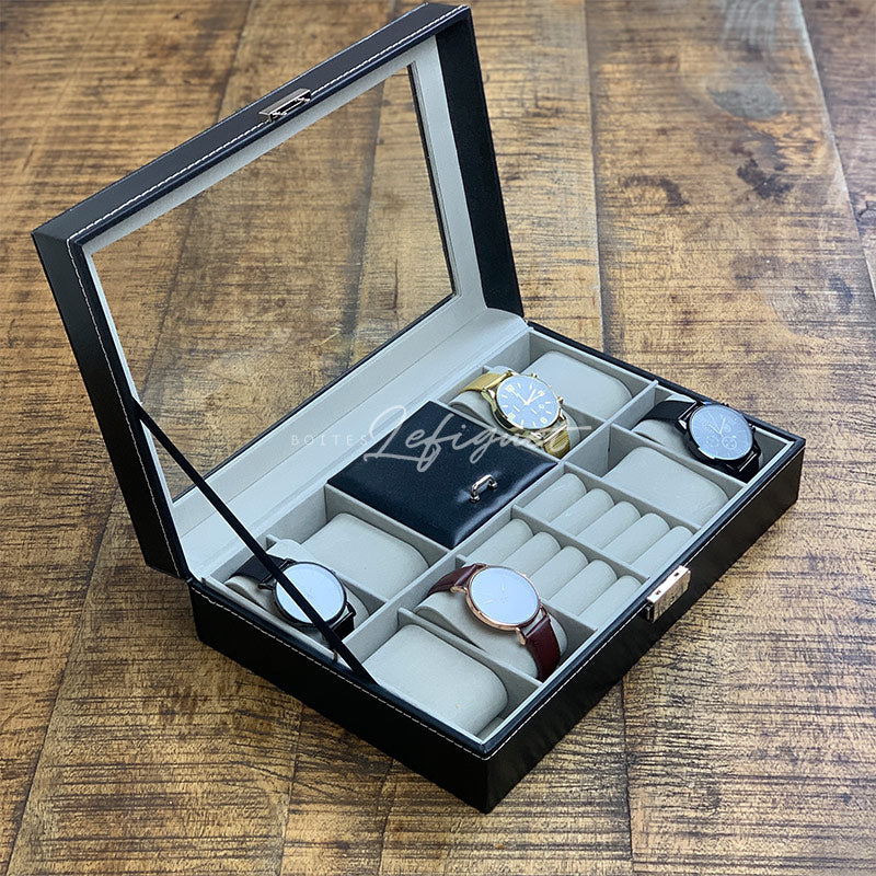 Coffret Montre Simili Cuir Velours 8 Places