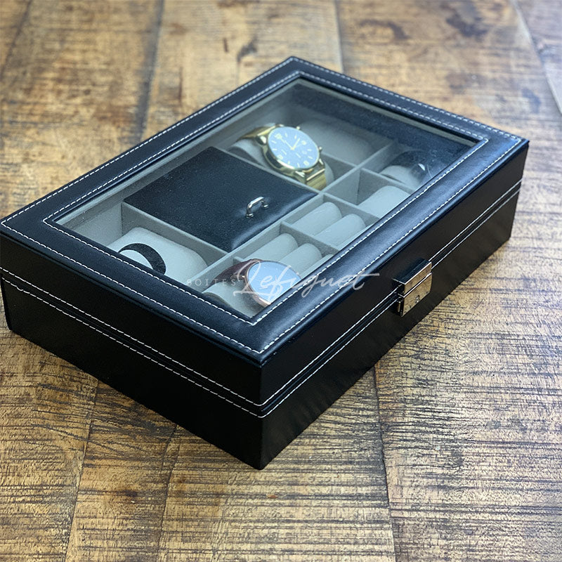 Coffret Montre Simili Cuir Velours 8 Places
