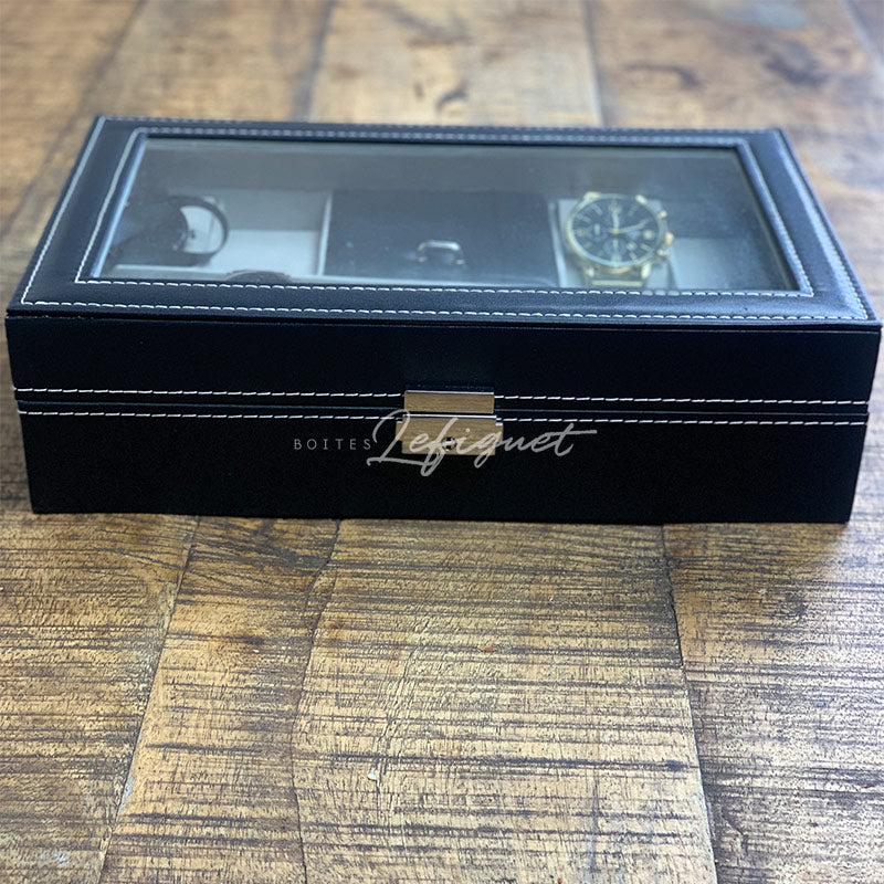 Coffret Montre Simili Cuir Velours 8 Places