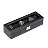 Boîte Montre Bois Carbone Velours 6 Slots