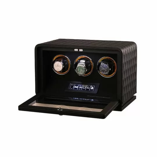 Remontoir Montre Automatique Cuir 3 Places