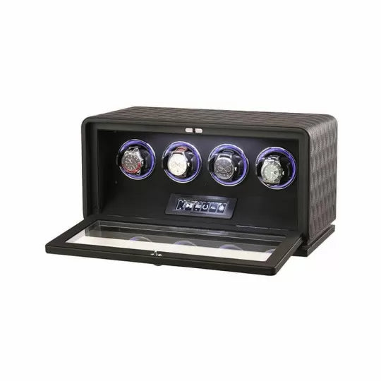 Remontoir Montre Automatique Cuir 4 Places