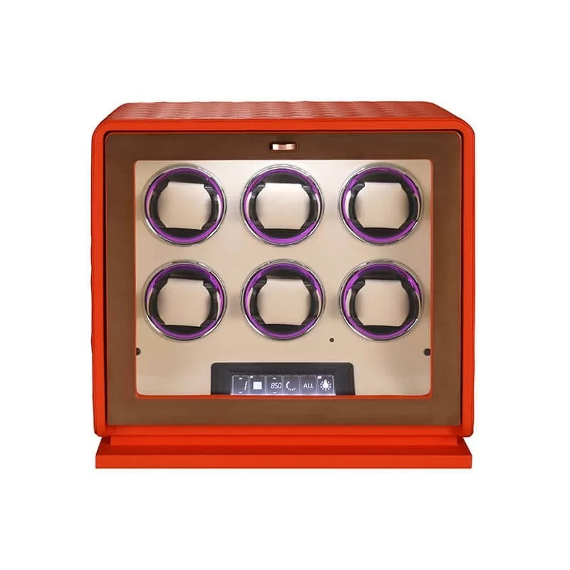 Remontoir Montres Cuir 6 Places LED RGB