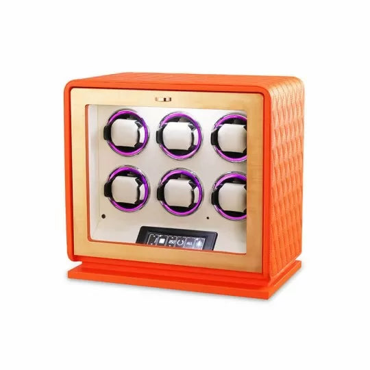 Remontoir Montres Cuir 6 Places LED RGB