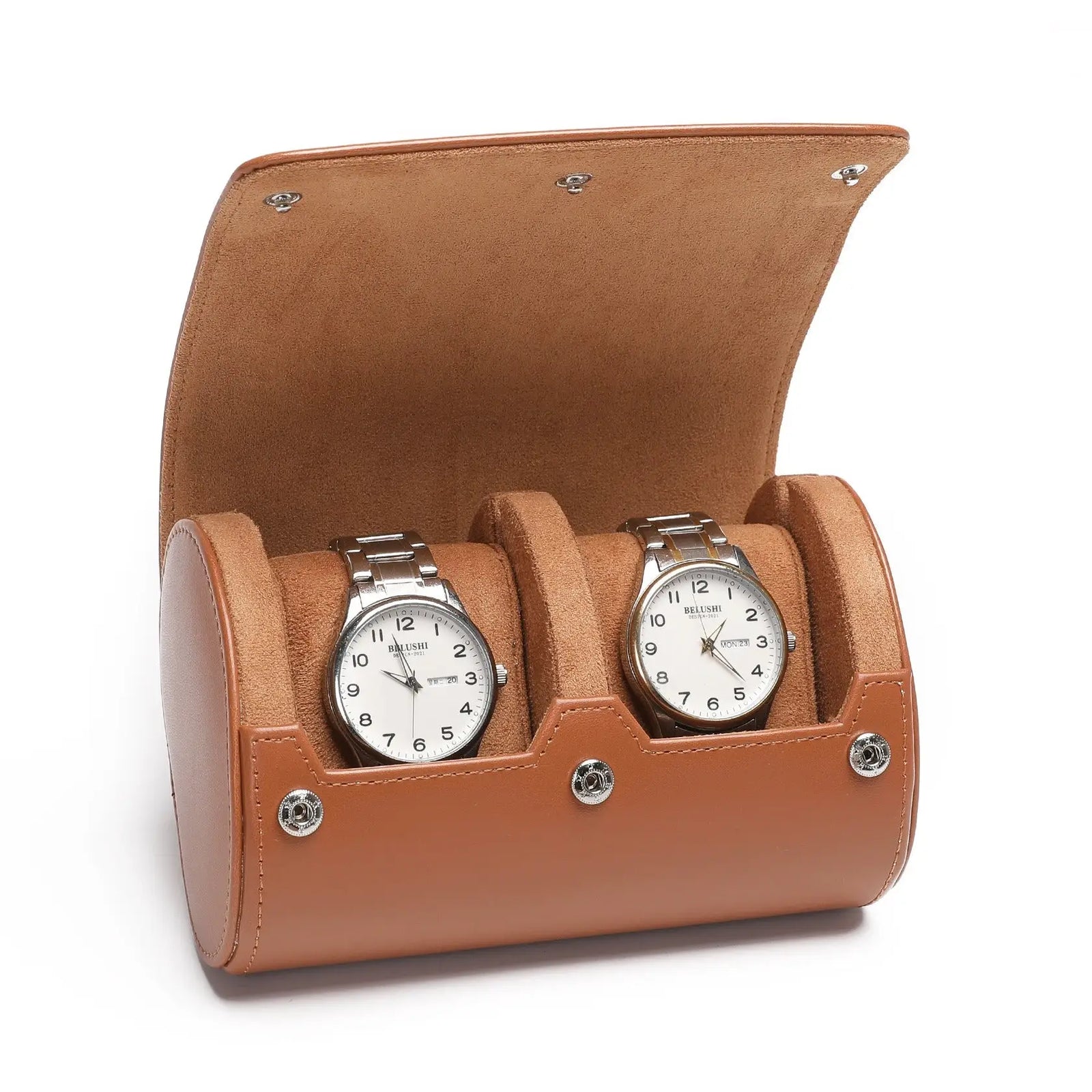 Étui Montre Cuir Capri Duo Voyage 2 Pièces