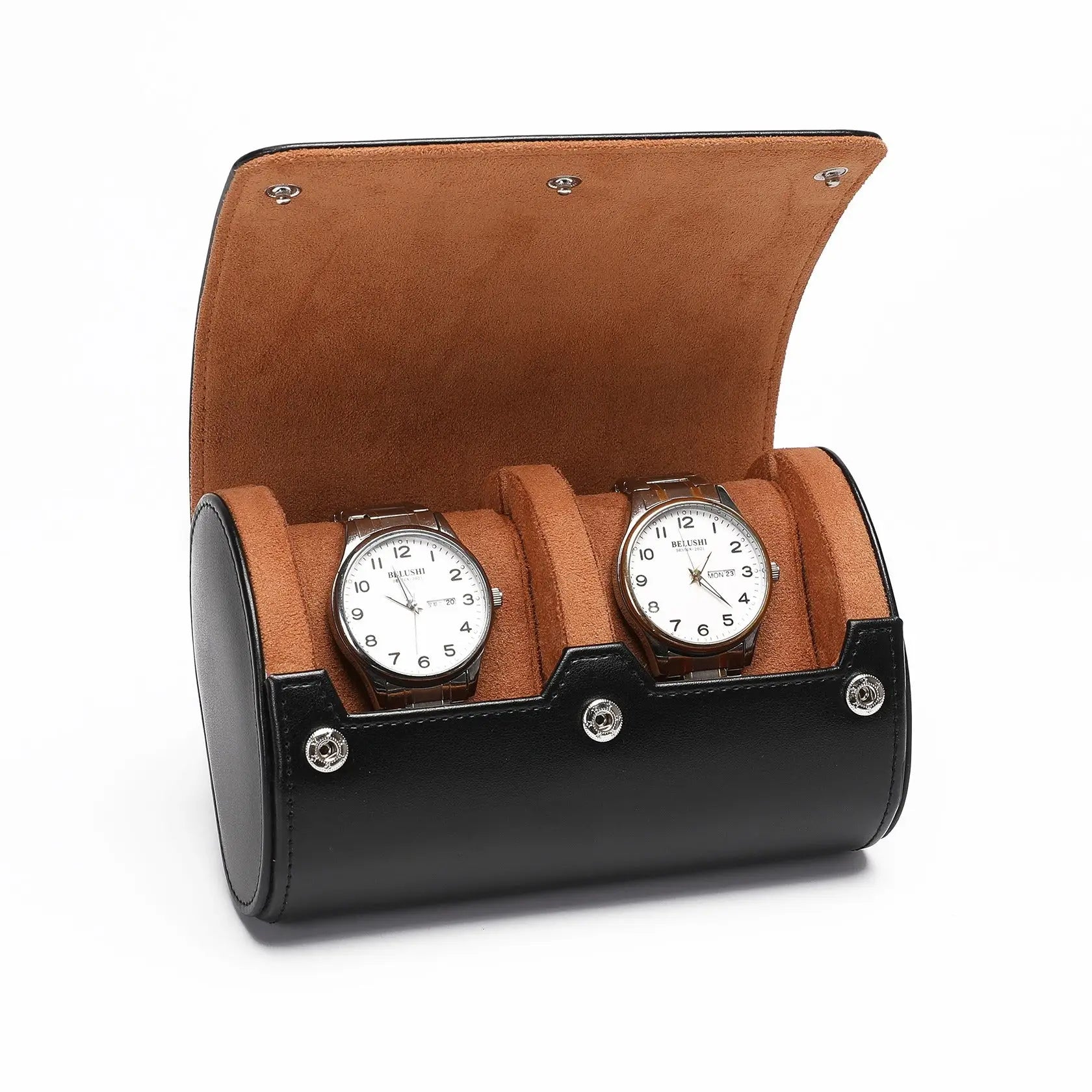 Étui Montre Cuir Capri Duo Voyage 2 Pièces