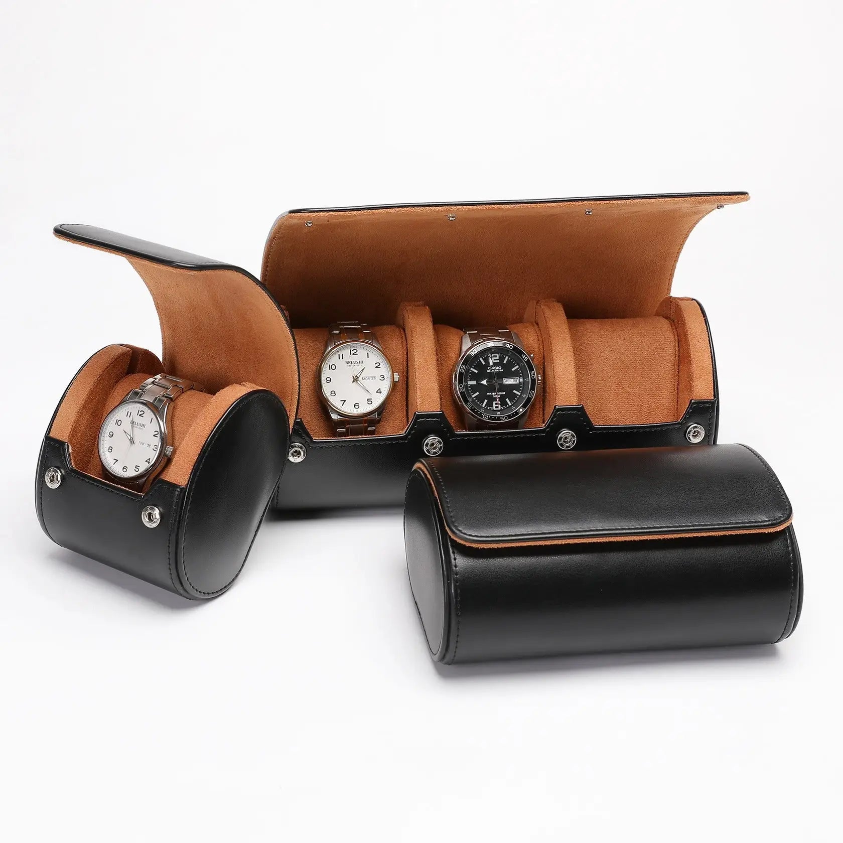 Étui Montre Cuir Capri Trio Voyage 3 Pièces
