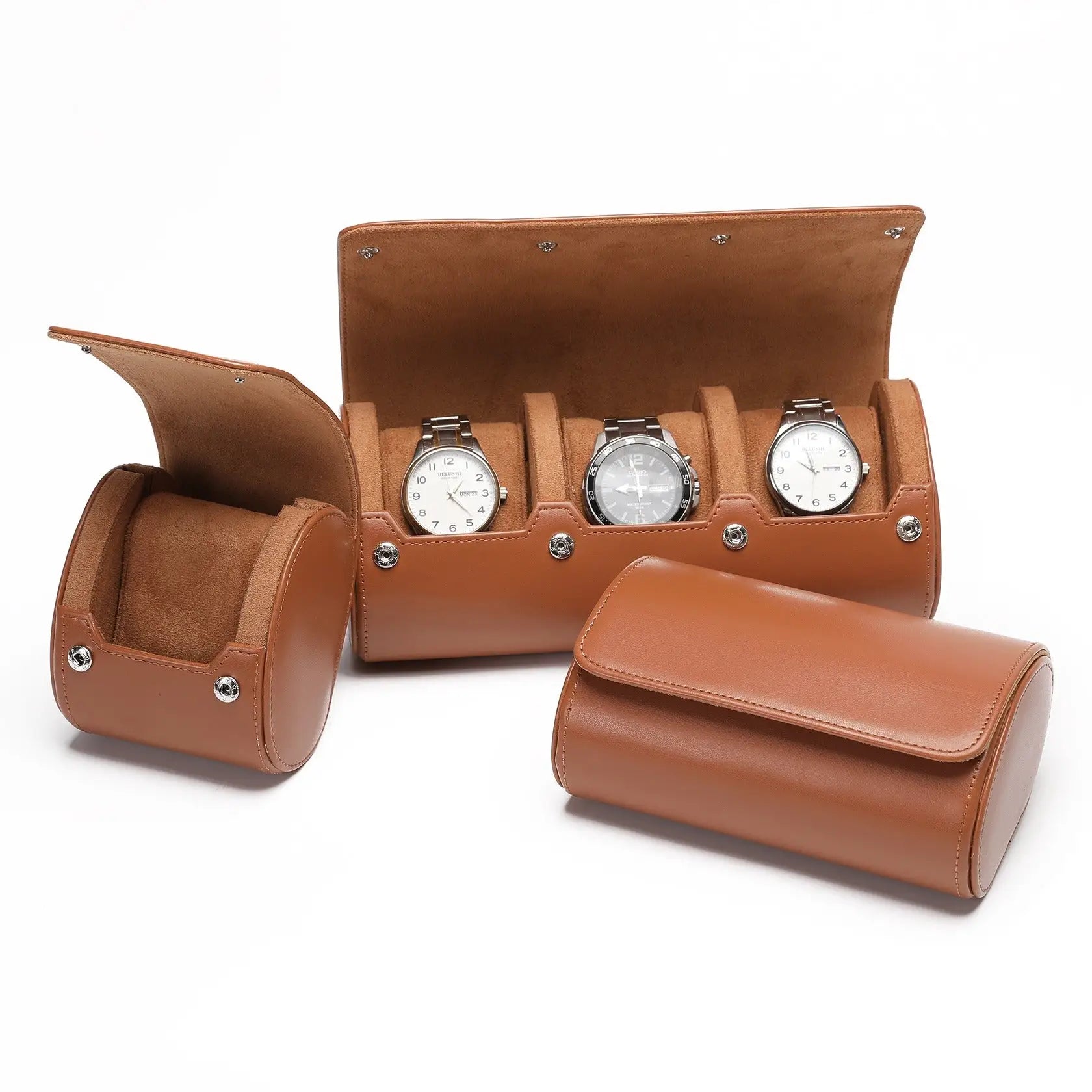 Étui Montre Cuir Capri Trio Voyage 3 Pièces