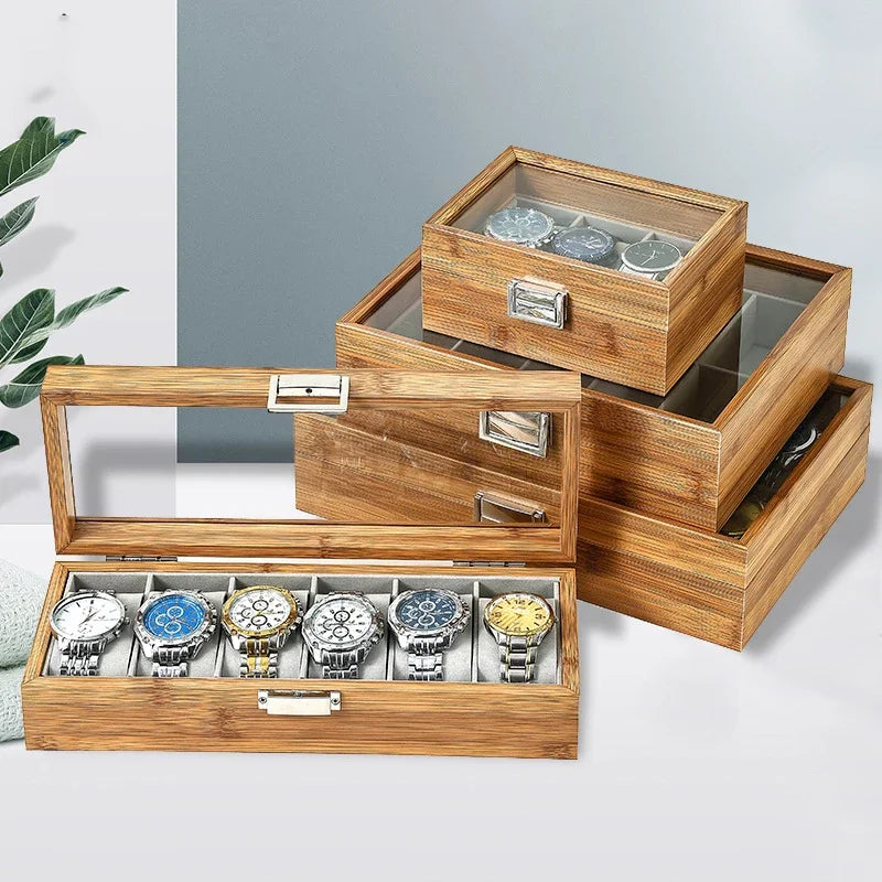Coffret Montre Bois Bambou 3 6 10 12 Places