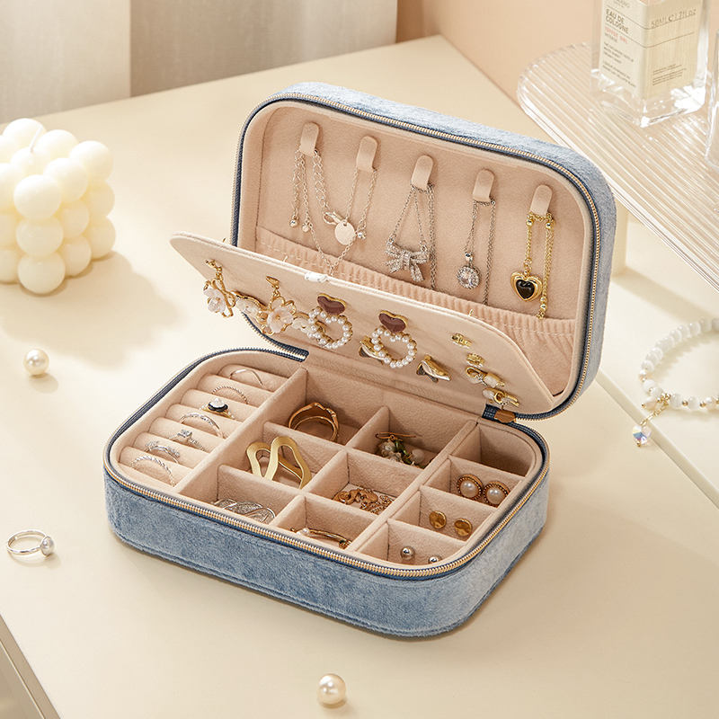 Coffret Bijoux Velours Compact Voyage