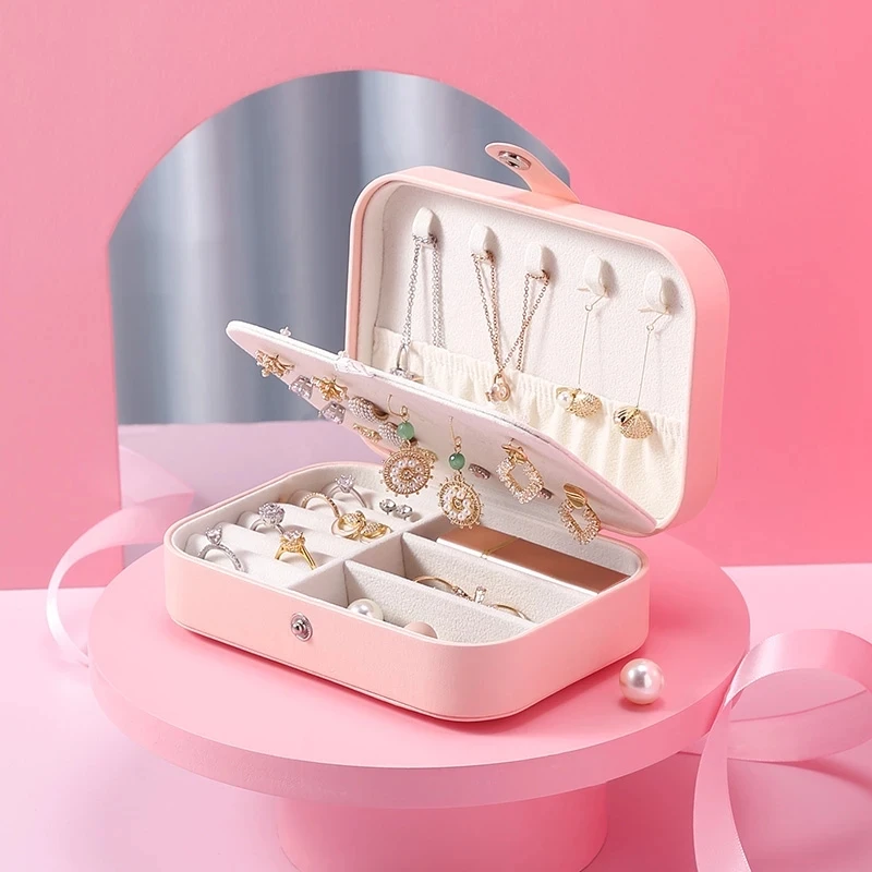 Boîte Bijoux Cuir Voyage Zippée Portable