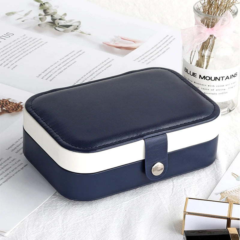 Boîte Bijoux Cuir Voyage Zippée Portable
