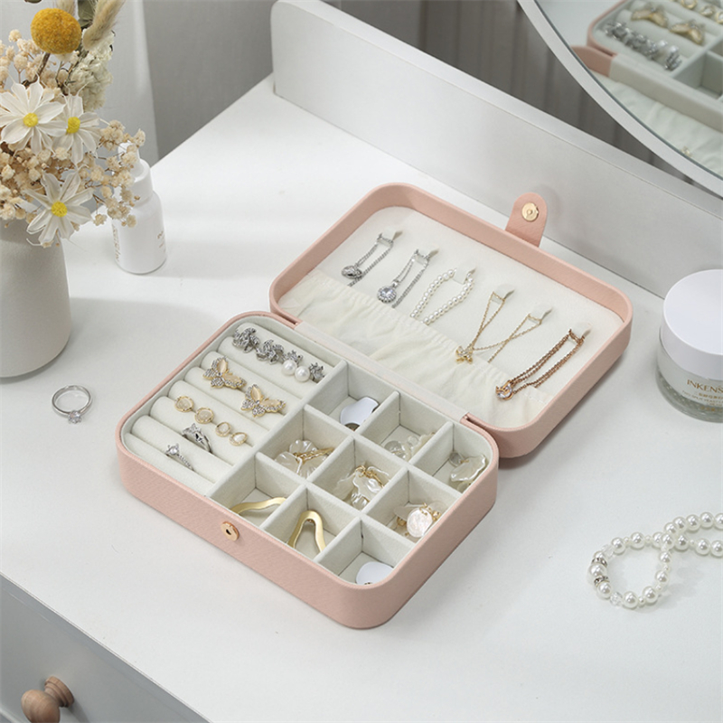 Boîte Bijoux Velours Portable Voyage Compacte