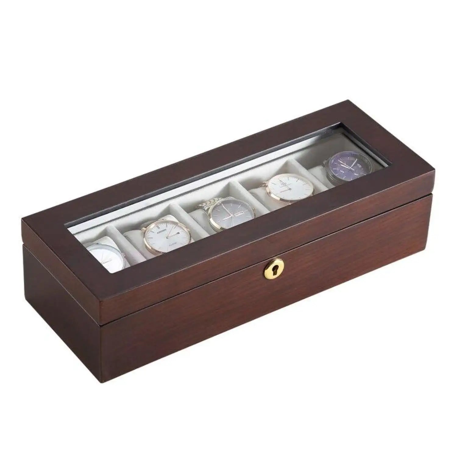 Boîte Montre Bois WoodTime 5 Places Velours