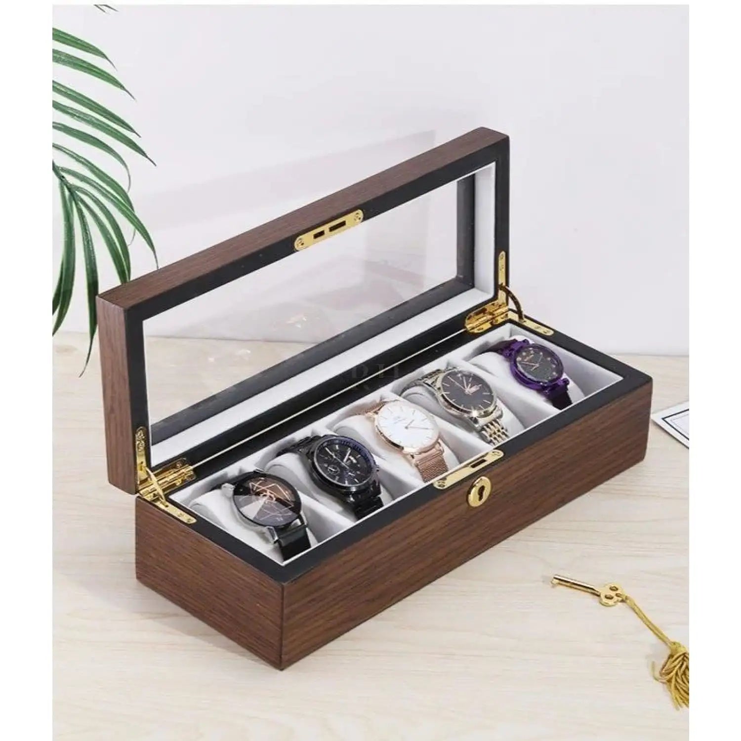 Boîte Montre Bois WoodTime 5 Places Velours