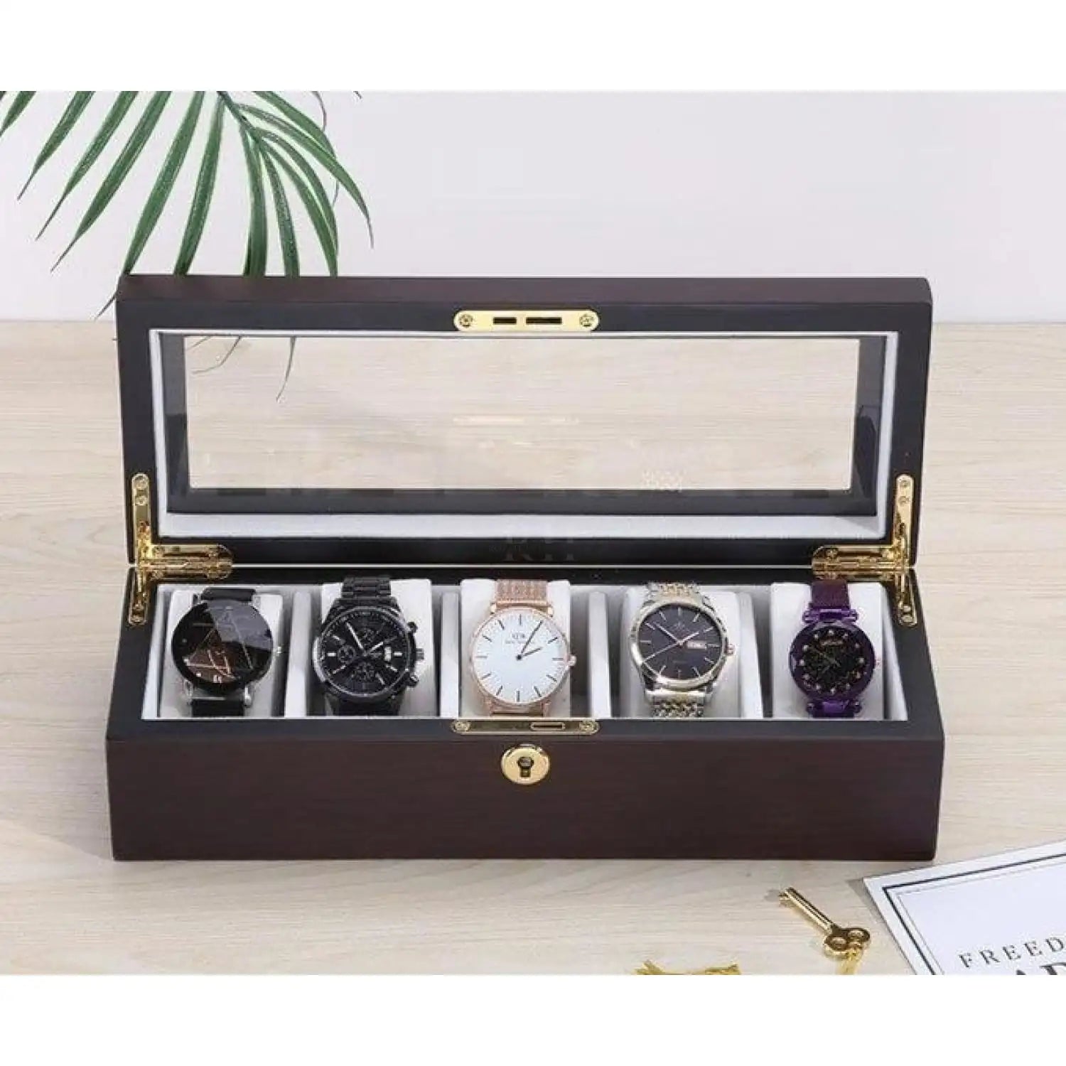 Boîte Montre Bois WoodTime 5 Places Velours