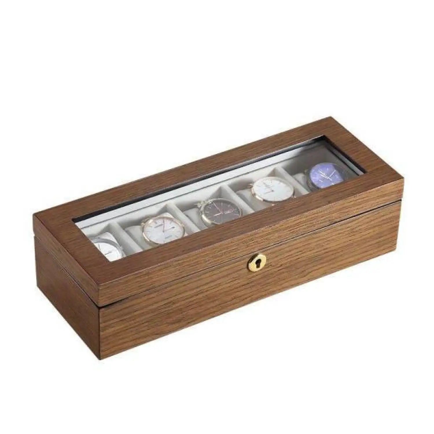 Boîte Montre Bois WoodTime 5 Places Velours