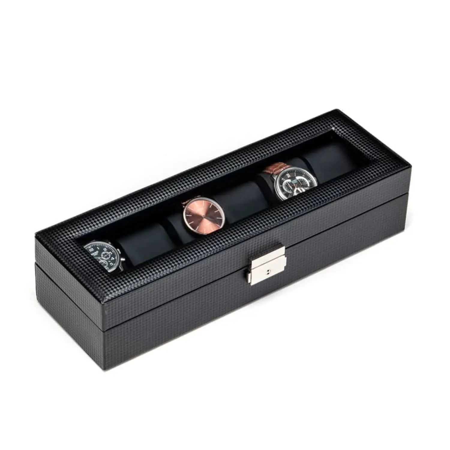 Boîte Montre Carbone Plastique 6 Emplacements