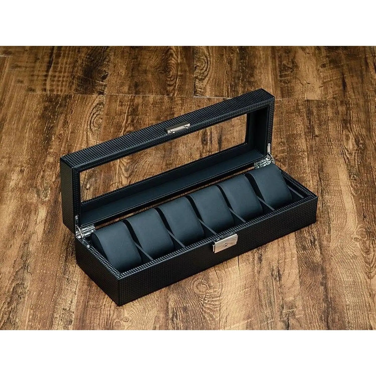 Boîte Montre Carbone Plastique 6 Emplacements