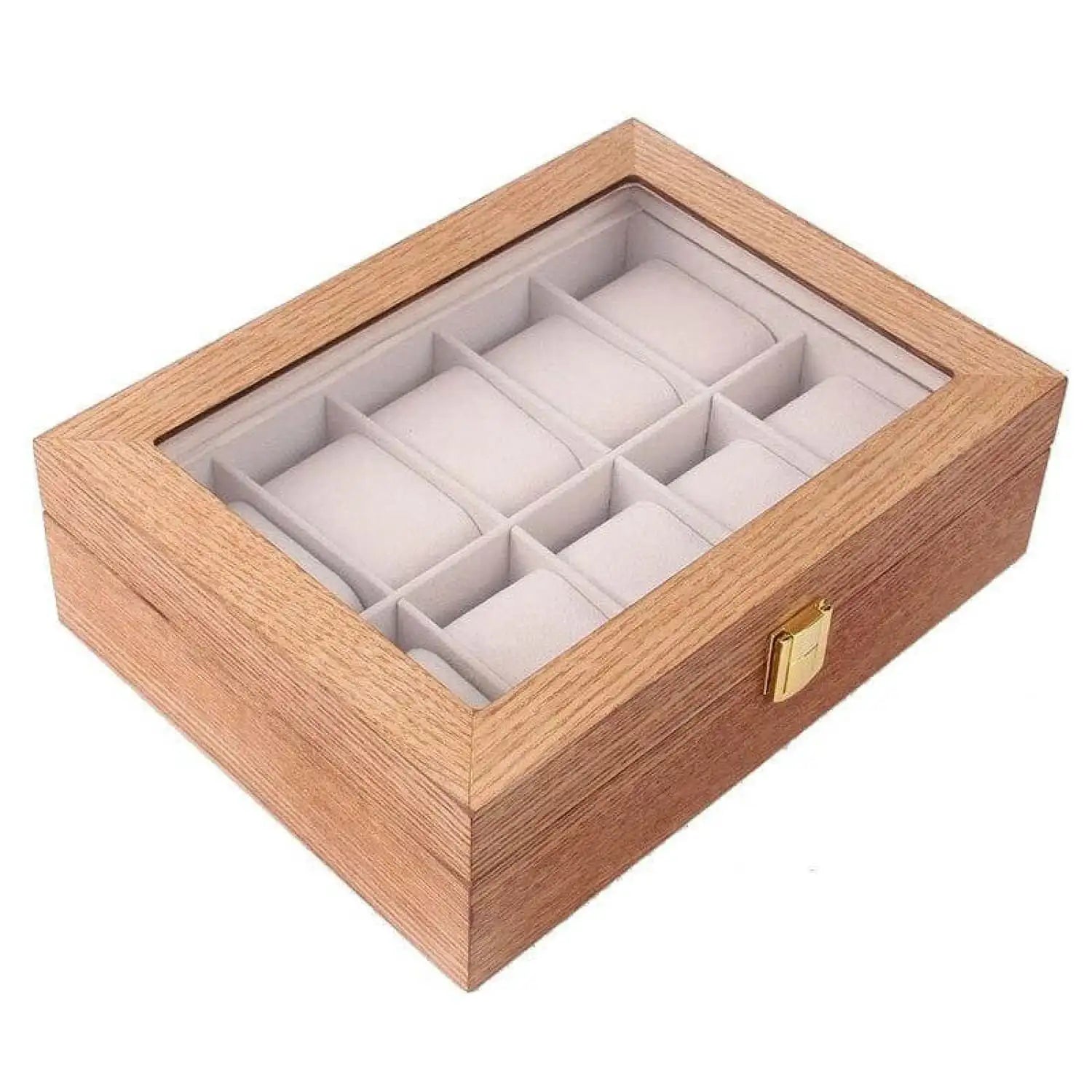 Boîte Montre Bois 10 Places Velours Coffret