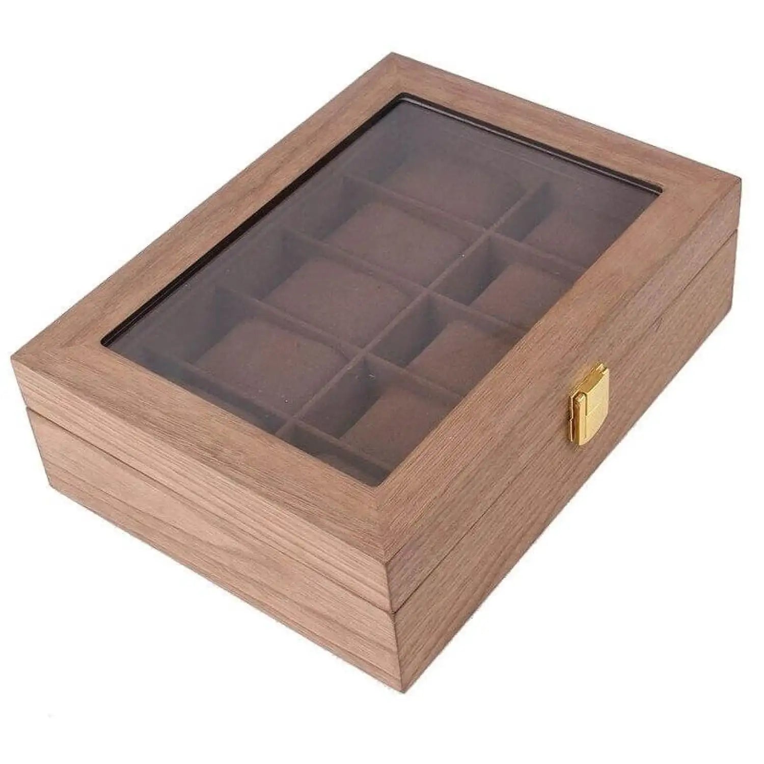 Boîte Montre Bois 10 Places Velours Coffret