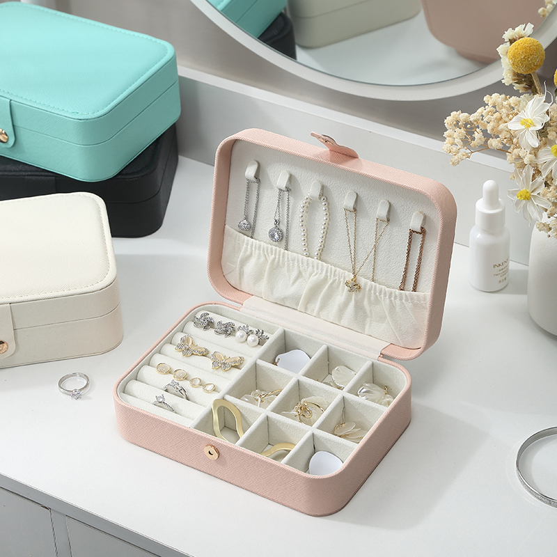 Boîte Bijoux Velours Portable Voyage Compacte