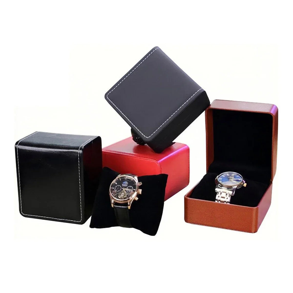 Écrin Montre Cuir Coussin 6 Coloris Cadeau