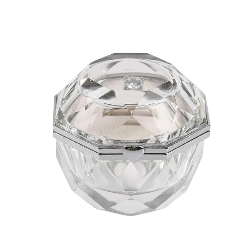Boîte Bague Acrylique Velours Brillant Diamant