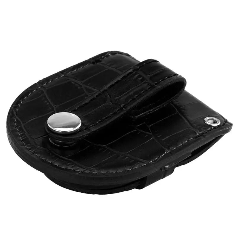 Étui Cuir Noir Gousset Croco Vintage