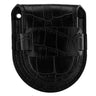 Étui Cuir Noir Gousset Croco Vintage