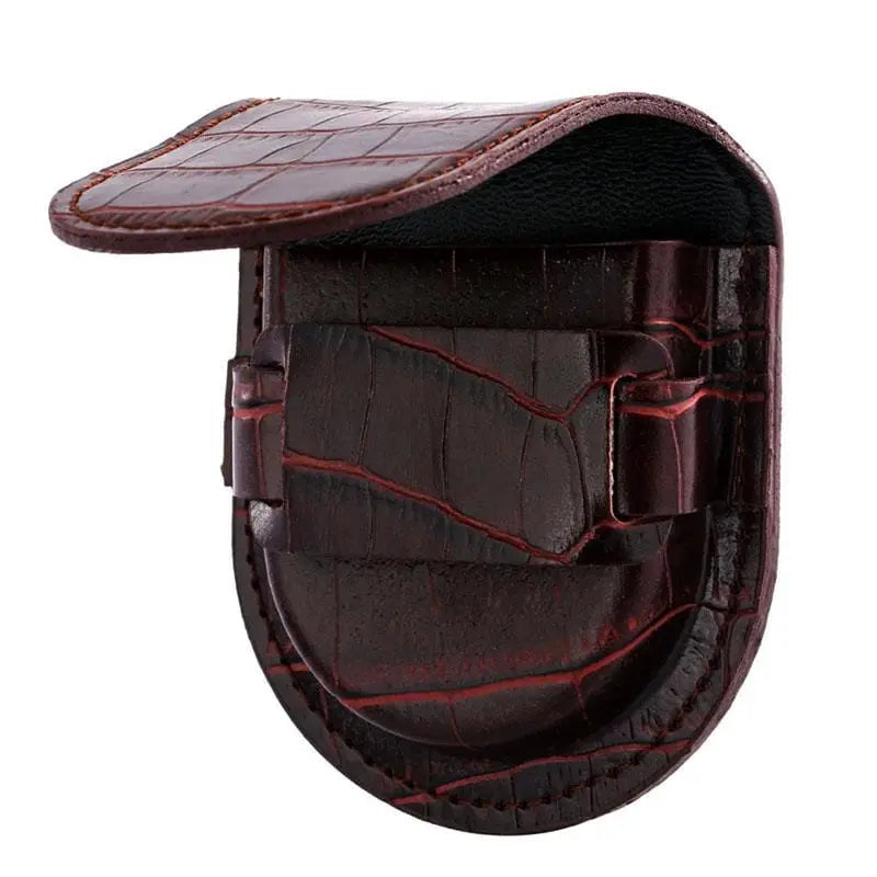 Étui Cuir Rouge Montre Gousset Croco