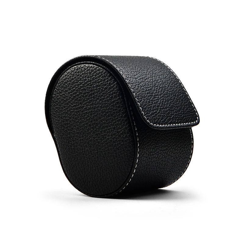 Étui Montre Cuir Voyage Compact Noir