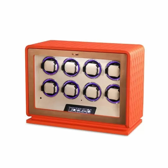 Remontoir Montres Cuir 8 Places LED RGB