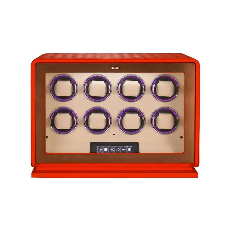 Remontoir Montres Cuir 8 Places LED RGB