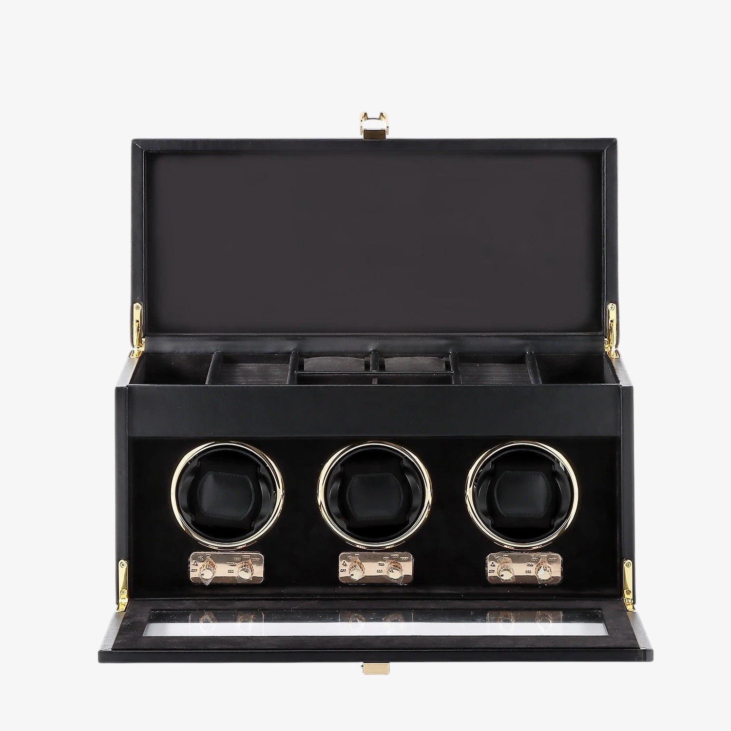 Remontoir 3 Montres Carbone LED Vitrine Premium