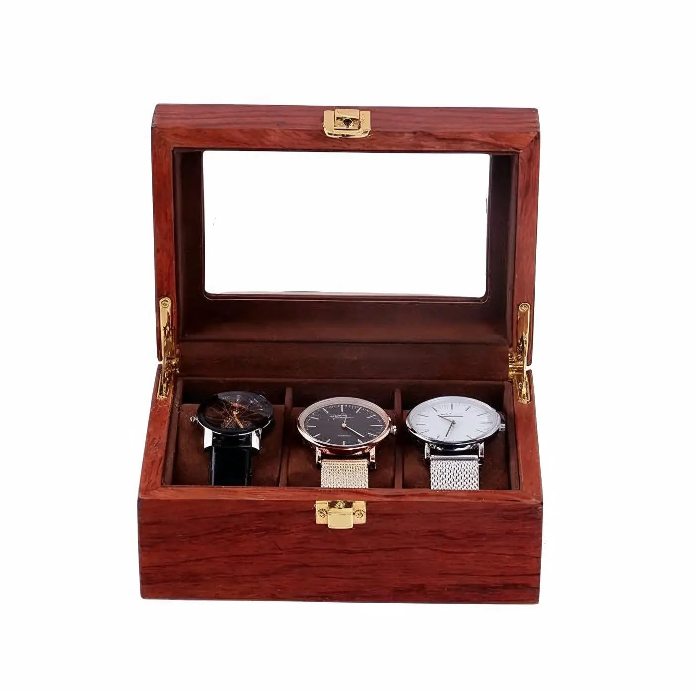 Boîte Montre Bois Héritage Trio 3 Places
