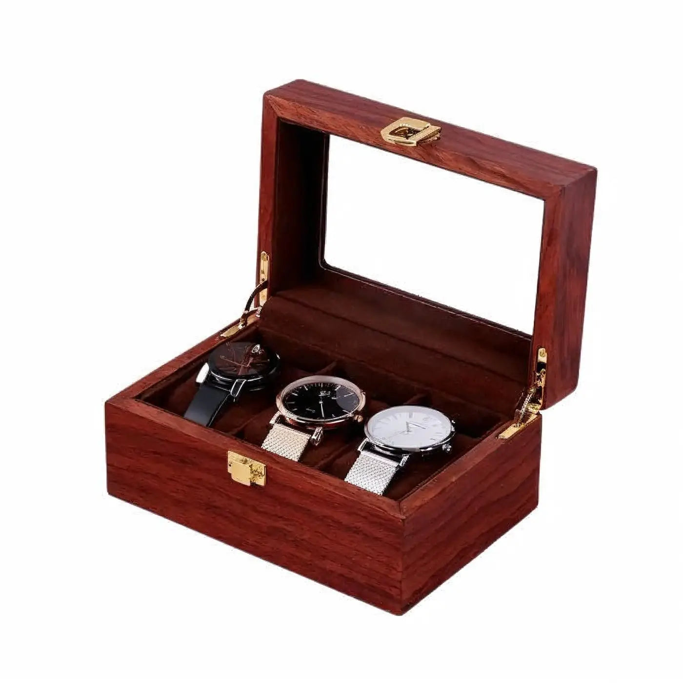 Boîte Montre Bois Héritage Trio 3 Places