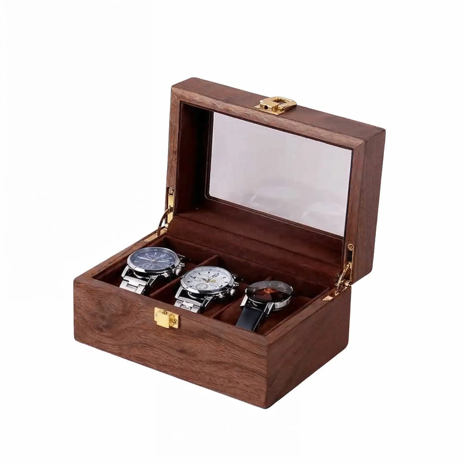 Boîte Montre Bois Héritage Trio 3 Places