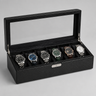 Boîte Montres Velours Carbone 6 Places