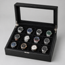 Présentoir Montres Velours Carbone 12 Places