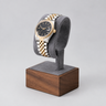 Présentoir Montre Bois Velours Gris Vitrine