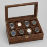 Coffret Montre Bois Vintage Velours Marron 8 Places