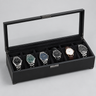 Boite Presentoir Montre Metal Velours Noir 6 Places