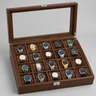 Boite Montre Cuir Velours Marron 20 Pieces