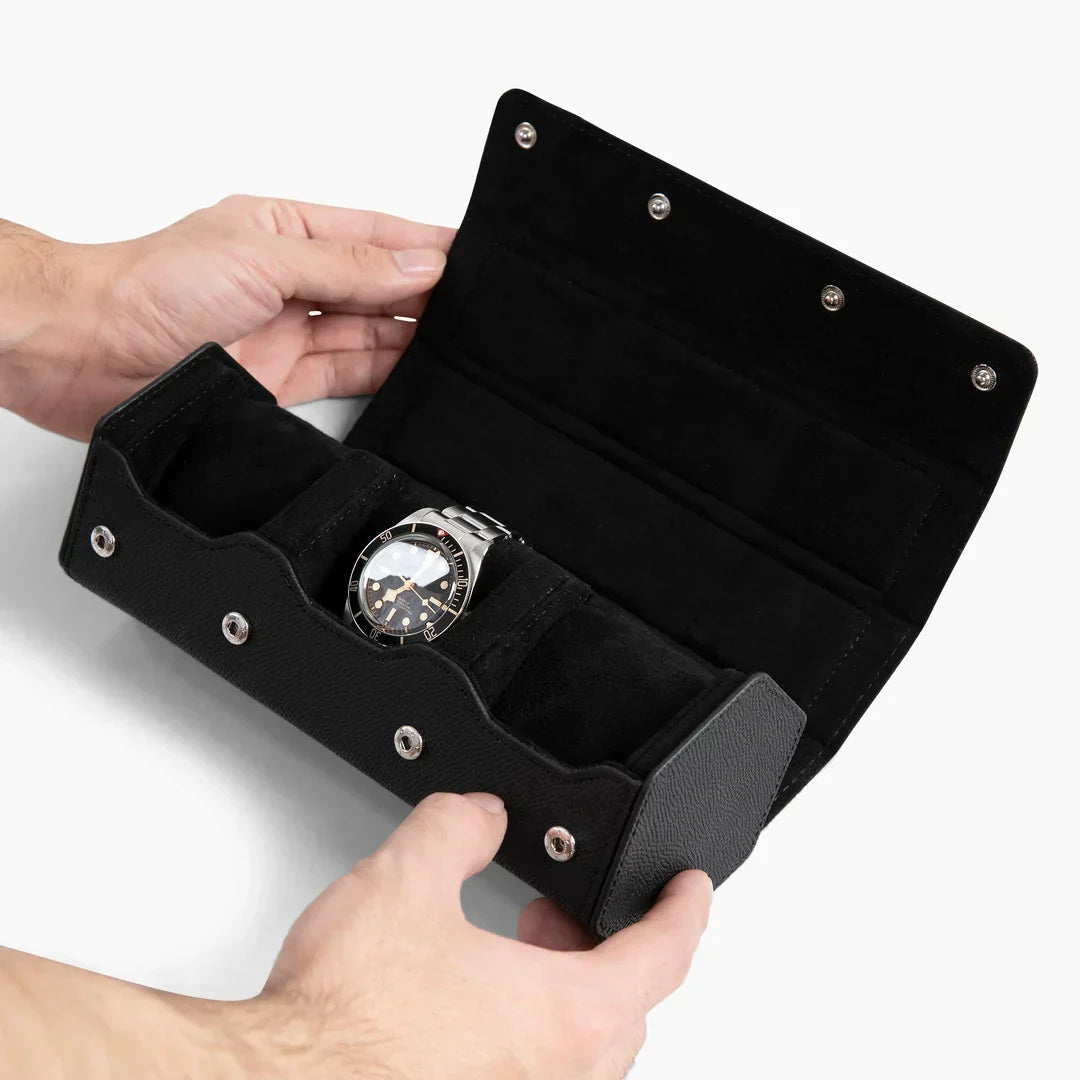 Étui Montres Cuir Hexagonal 3 Places Voyage