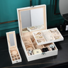 Boîte Bijoux Cuir Miroir 2 Niveaux Voyage