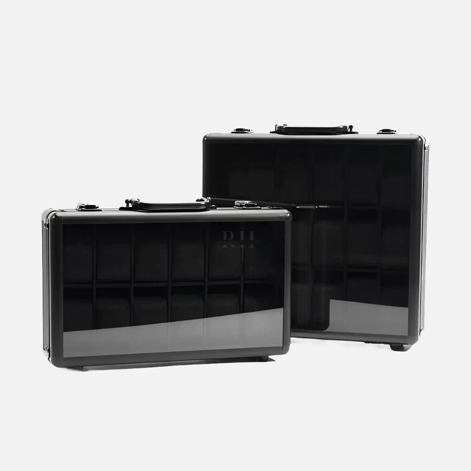Mallette Montres Métal Aluminium Noir Vitrine